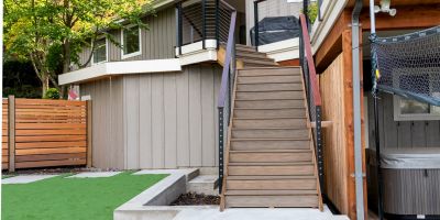 Perma-Deck Standard Gap Havana Brown Innovation Decking for Stair Treds in Langley BC