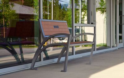 Wishbone-Modena-Wide-Body-Bench-At-The-Okanagan-Regional-Library-in-Summerland-BC-Side-View