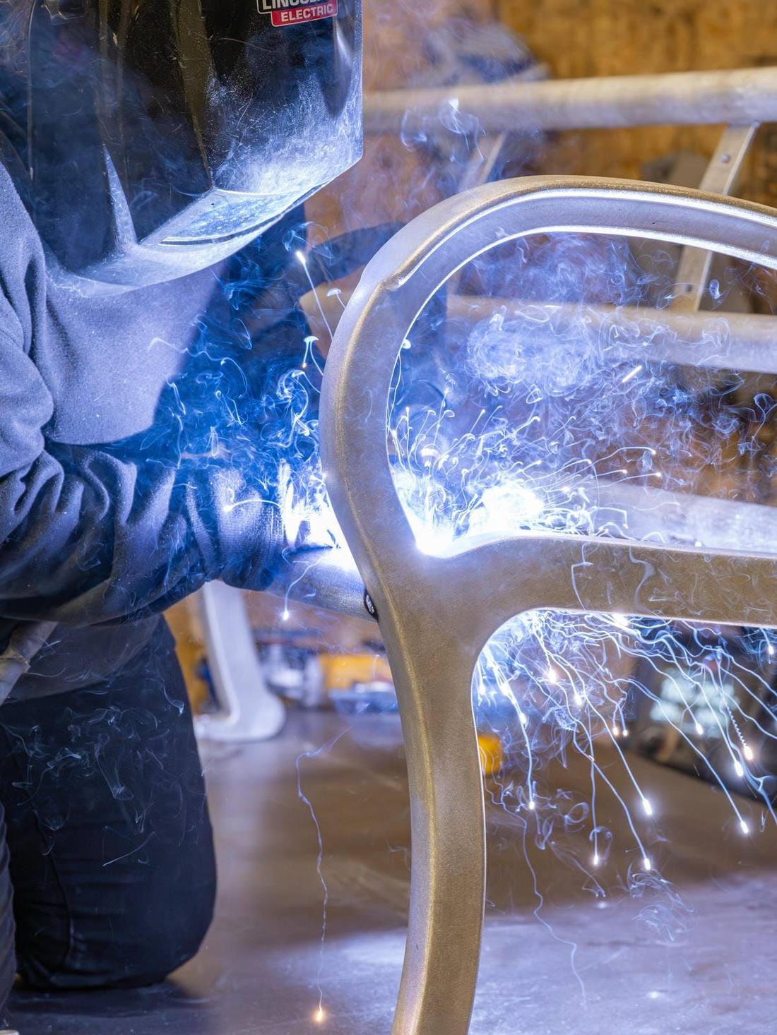 Welding a bench frame